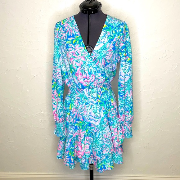 Lilly Pulitzer Christiana Multi In Full Bloom Smocked Stretch Dress - Picture 3 of 12